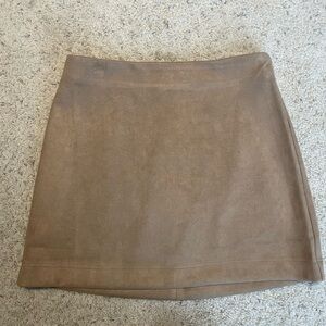 Pink Lily tan suede skirt